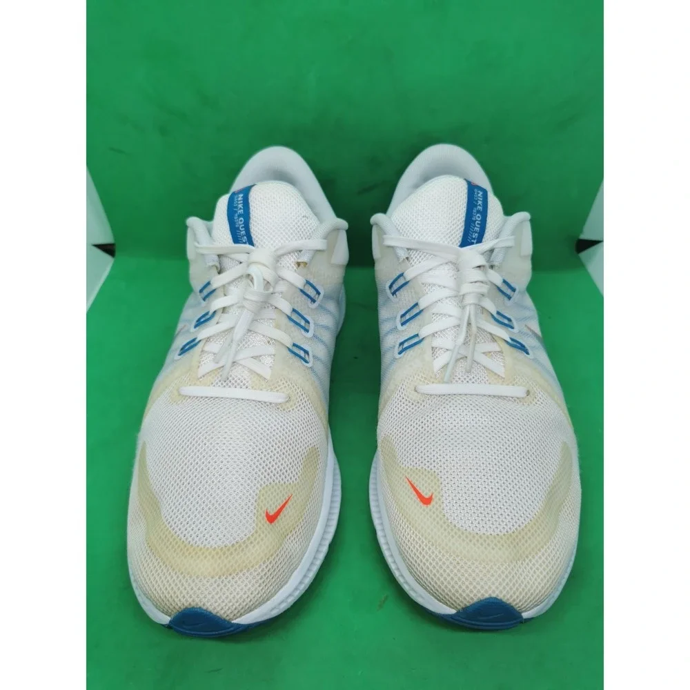 Men's 11.5 M Nike 2021 Quest 4 White Pure Platinum Blue DA1105-101 Running Shoes